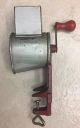 Small Vintage Antique Counter - Top Grater Red & Silver Metal W/wood Made In U.  S.  A Meat Grinders photo 1
