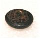 Antique Rare Black Glass W Gold Stone Steel Screen Back Button Buttons photo 3