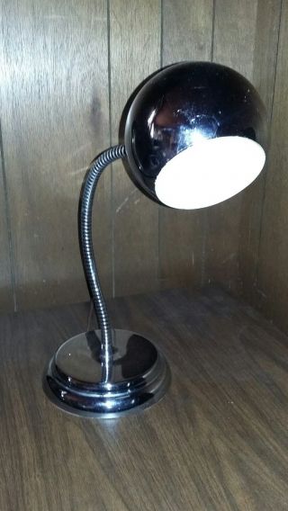 Mid Century Modern Eyeball Orb Desk Lamp Chrome Goose - Neck Eames Sonneman Era photo
