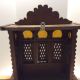 Vintage Tramp Folk Art Cabinet Wood Wall Box Hand Carved What Is It Primitives photo 1