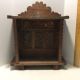Vintage Tramp Folk Art Cabinet Wood Wall Box Hand Carved What Is It Primitives photo 2