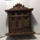 Vintage Tramp Folk Art Cabinet Wood Wall Box Hand Carved What Is It Primitives photo 4
