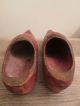 Antique Wooden Wwii Belgium Primitive Wood Hand Painted Miniature Shoes 1945 Primitives photo 5