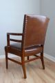 Gunlocke Walnut And Leather Armchair Club Mid Century Modern Chair 1900-1950 photo 9