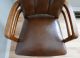 Gunlocke Walnut And Leather Armchair Club Mid Century Modern Chair 1900-1950 photo 4