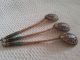 Russian Antique Silver 84 Gilt Cloisonne Enamel Spoons 10.  8 Сm Long 42 Gr Russian photo 7