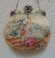 19c French Aubusson Tapestry Purse Scenic Romantic W/ Jeweled Frame Victorian photo 1