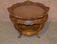 Vintage Ornate Round Inlaid Glass Lift Top Tray Table W/built In Lazy Susan Post-1950 photo 10