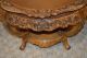Vintage Ornate Round Inlaid Glass Lift Top Tray Table W/built In Lazy Susan Post-1950 photo 3