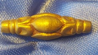 Viking Large Hair Bead Pure Solid 24ct Gold Bead/pendant photo