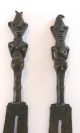Rare 20th Century African Yoruba Bronze Figural Tribal Staffs Circa1930 Other African Antiques photo 3