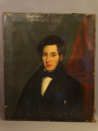Ca.  1840 Lg 19thc Distinguished Gentleman Antique Portrait Painting photo