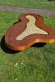 Organic Shaped Mid Century Coffee Table With Capiz Shell Center Inlay Mid-Century Modernism photo 3
