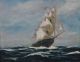 Antique T.  Bailey Maritime O/c Oil Painting,  North America Clipper Ship Folk Art photo 2