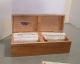 Vintage Recipe Box Wood Double Wide W/ Recipe Card Holder & Recipes Boxes photo 2