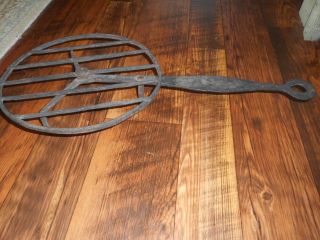 Antique Wrought Iron Turning Fire Cooking Trivet Hand Forged Black Unusual Ooak photo