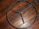 Antique Wrought Iron Turning Fire Cooking Trivet Hand Forged Black Unusual Ooak Hearth Ware photo 5