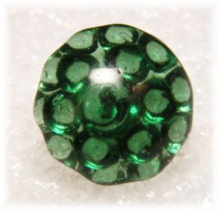 Antique Charm String Transparent Emerald Green Glass Button photo