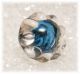 Antique Charm String Sapphire Blue Reflector Glass Button Buttons photo 1