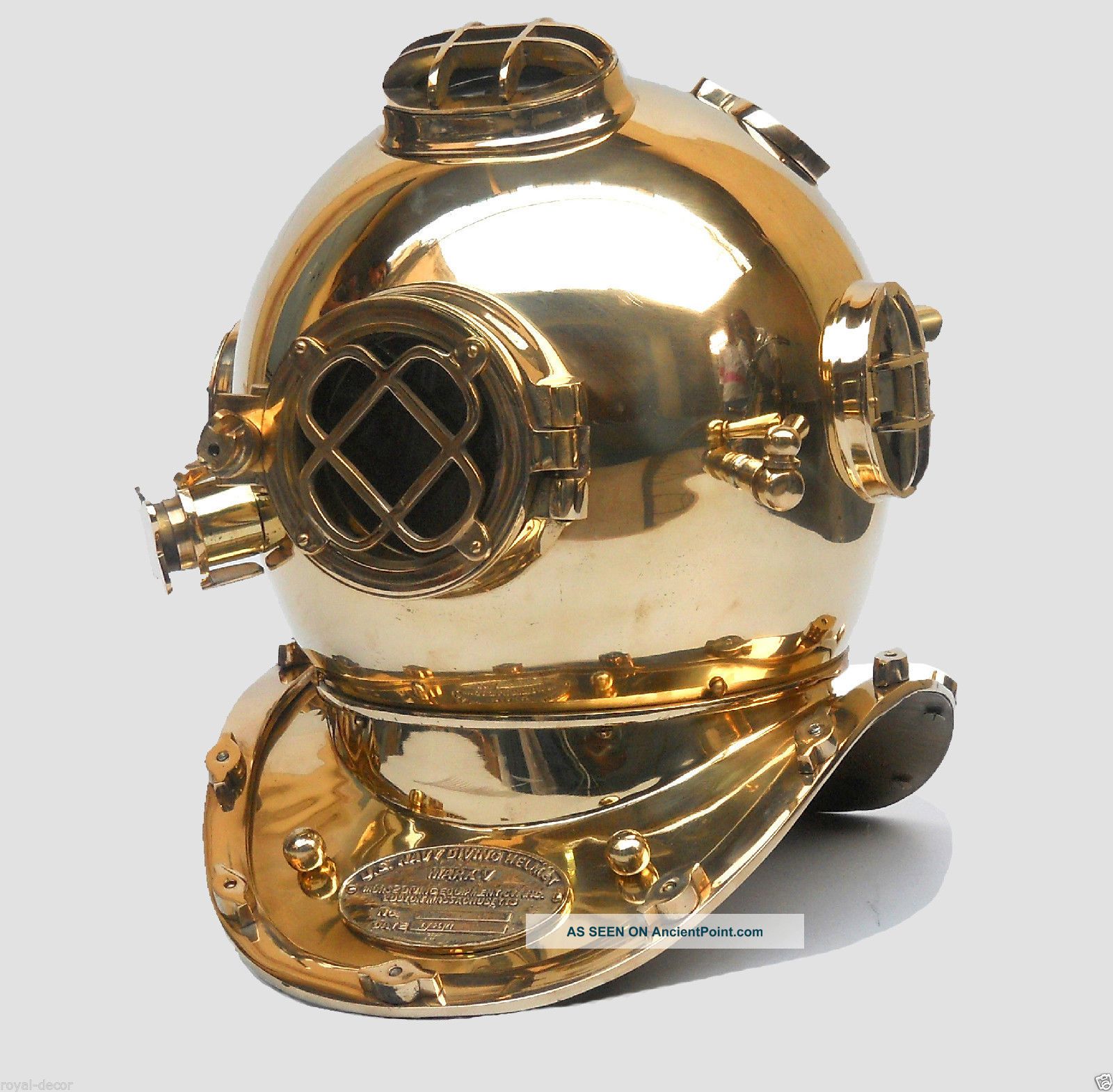 Brass Finish Antique Nautical Divers Helmet Us Navy Replica Gift Item Reproductions photo