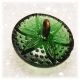 Antique Charm String Transparent Emerald Green Petal Ribs Raised Knob Button Buttons photo 1