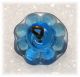 Antique Charm String Sapphire Blue Scalloped Glory Raised Knob Glass Button Buttons photo 2