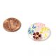 (1) 23 Mm Czech Antique Vintage Intaglio Painted Crystal Flower Glass Button Buttons photo 1