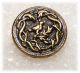 Rare Antique Brass Button Two Snakes Drooling Over Bird On Branch Galena Back Buttons photo 1