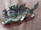 Old Chinese Carved Stone Dragon On Redwood Stand …beautiful Jade Green Other Asian Antiques photo 3