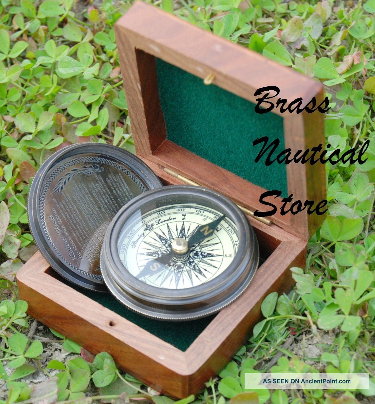 Robert Frost Brass & Copperstanley London Poem Engraved Compass With Wood Case See more Robert Frost Brass & Copperstanley London Poem... photo