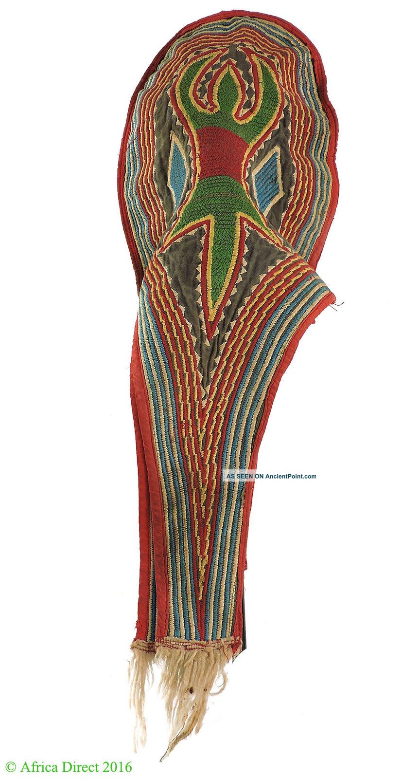 Malinke Or Guro Mitre Hat Embroidered Red Ivory Coast Africa Other African Antiques photo