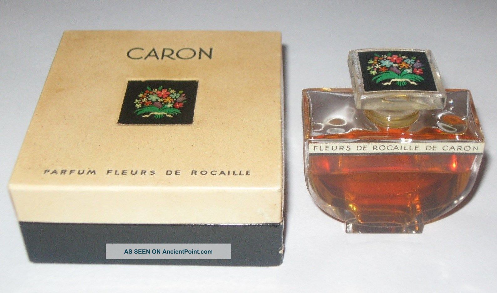 Vintage Caron Fleurs De Rocaille Baccarat Style Perfume Bottle/box 1 Oz 1/2 Full Perfume Bottles photo