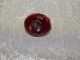Antique Vintage Red Glass Button Gold Luster Paisley 040 - B Buttons photo 2
