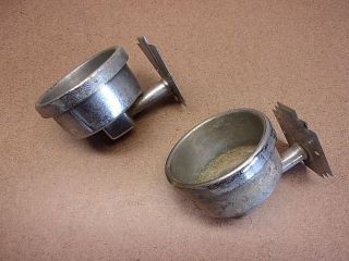 Two Vintage Chromed Bathroom Cup Holders Reclaimed Commercial Motel Pat ' D 1933 photo