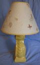 Mcm Mod Retro 1950 ' S Table Lamp Yellow Ceramic Plant Shade Lamps photo 1
