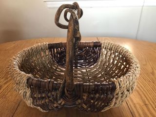 Very Unique Twisted Limb Rope & Wicker Buttocks Basket photo
