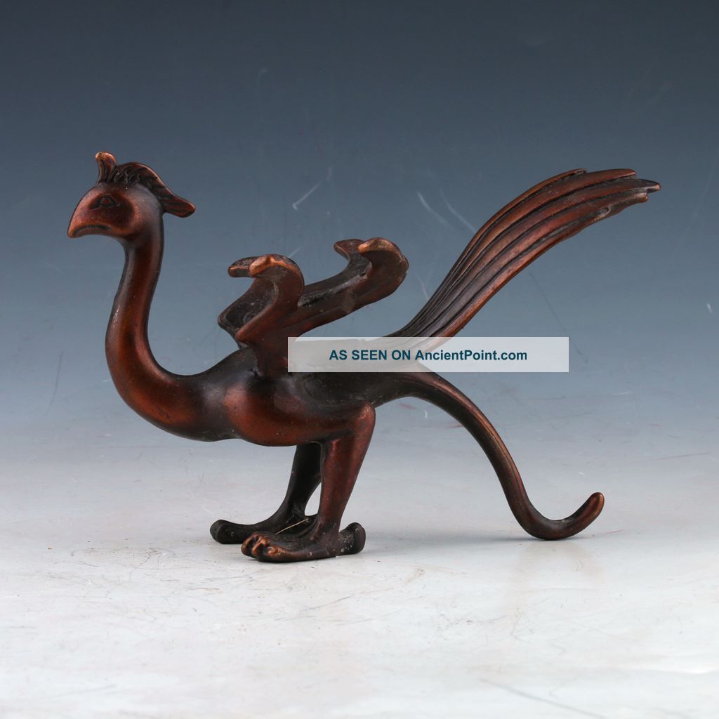 China Old Antique Bronze Hand - Carved Statue - - - Chilong Dragon 1 Other Antique Chinese Statues photo