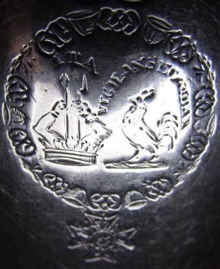 Admiral Sir George Cockburn Family Crest Sterling Silver Serving Spoon photo