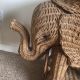 Large Wicker Elephant Table Plant Stand Trunk Up Tusks 1900-1950 photo 4