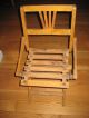 Antique Vintage Child ' S Wood Slat Folding Chair,  21 1/2 