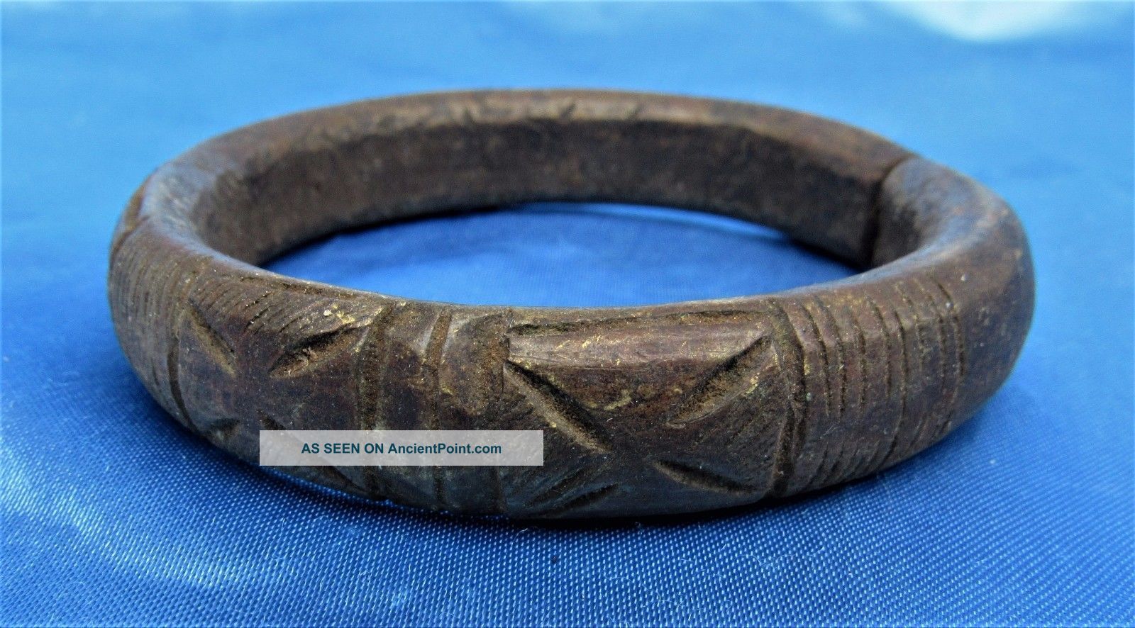 Old Historical Bronze Brass African Trade Currency Bracelet Or Manilla Jewelry photo