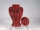 18c/19c Chinese Cinnabar Lacquer Carved Lidded Vase Jar W Finest Details & Color Vases photo 9