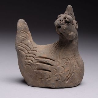 Ancient Chinese Pottery Six Dynasties Zodiac Rooster Figure - 220 Ad photo