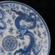Blue And White Porcelain Hand - Painted Dragon & Phoenix Plate W Qianlong Mark Plates photo 1