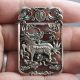 Chinese Collectable Tibet Silver Hand Carved Auspicious Beast (kylin) Amulet Amulets photo 1