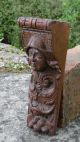 17thc Oak Carved Medieval Male Peasant Corbel C.  1690 ' S Other Antique Woodenware photo 3