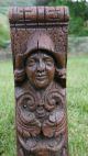 17thc Oak Carved Medieval Male Peasant Corbel C.  1690 ' S Other Antique Woodenware photo 7