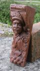 17thc Oak Carved Medieval Soldier Corbel C.  1690 ' S Other Antique Woodenware photo 2