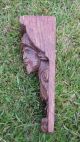 17thc Oak Carved Medieval Soldier Corbel C.  1690 ' S Other Antique Woodenware photo 6