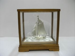 The Sailboat Of Silver985 Of The Most Wonderful Japan.  A Japanese Antique. photo